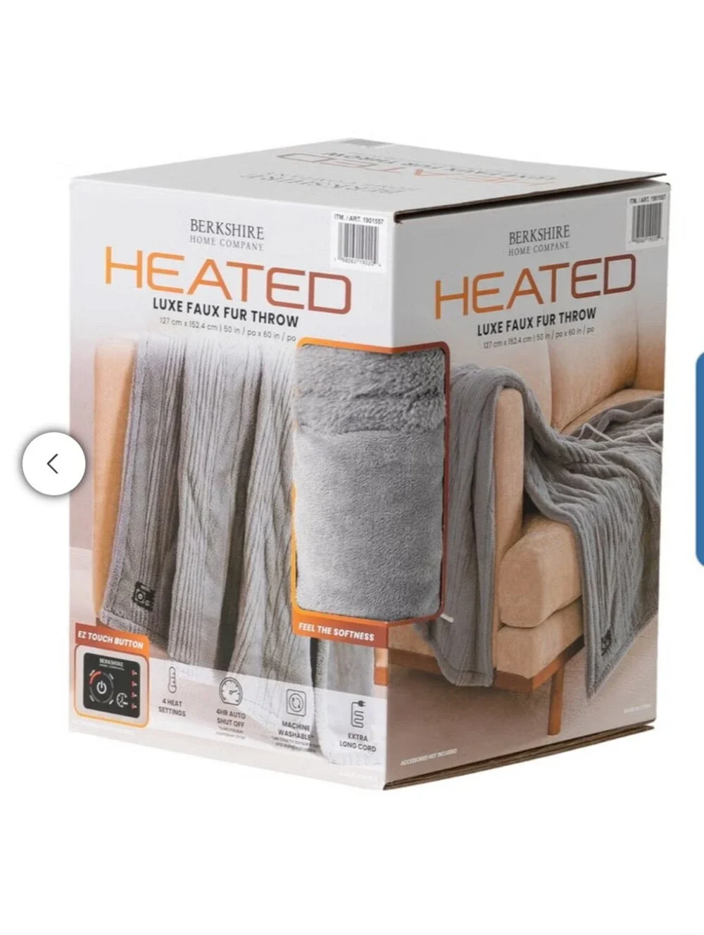 Berkshire Life Heated Throw, new